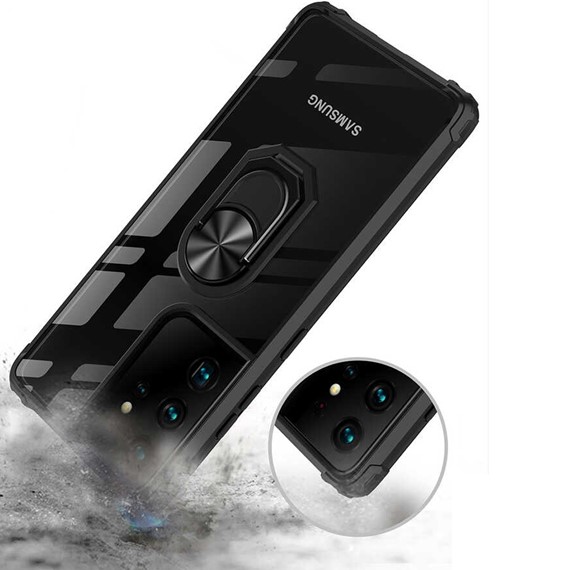CaseUp Samsung Galaxy S21 Ultra Kılıf Ring Tough Holder Siyah 3